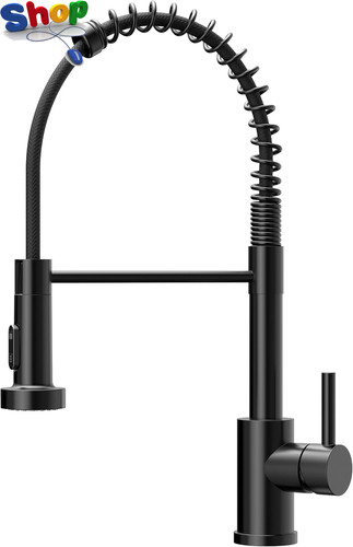 Black kitchen tap spring - kitchen, tap,