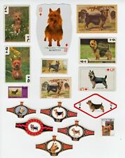 AUSTRALIAN TERRIER COLLECTION OF DOG COLLECTABLE CARDS STAMPS & BANDS