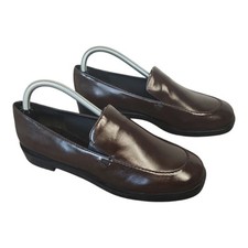 Charles & Keith Dark Brown Leather Loafers / Shoes Womens Uk 7 Eu 40 See Desc