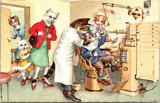 VINTAGE POSTCARD ANIMATED CATS