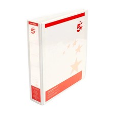 5 Star Office A4 Presentation Ring Binder Polypropylene 38mm 4D-Ring White 10PK