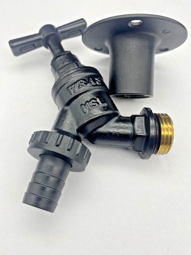 Matt black garden tap brass - black,