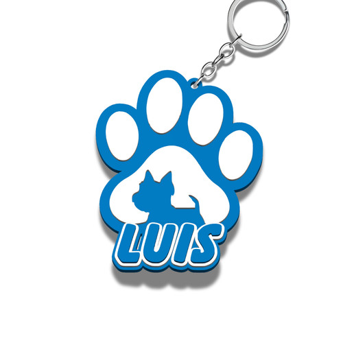 Personalised dog paw keyring - personalised,