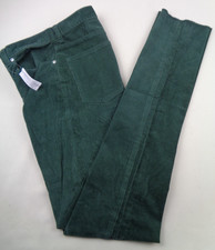 Lands’ End Ladies Green Corduroy Trousers Size 34 Long Straight Leg Stretch