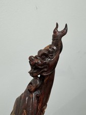 Hainan Carved Dragon Head Wooden Staff with Box 海南雕刻龙头香木 配锦盒
