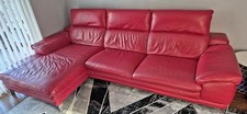 Deep Comfy Red Leather Corner