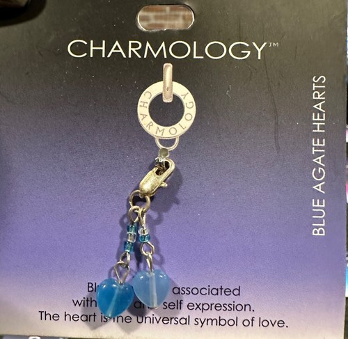 Blue agate hearts stone - blue,
