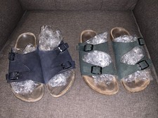 Betula Birkenstock Zurich Navy ~ Arizona Green Suede Narrow Women 9 (40) USED