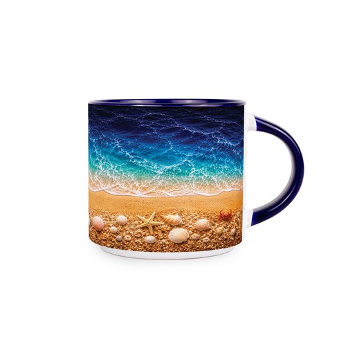 Beach shoreline ceramic mug - ceramic,