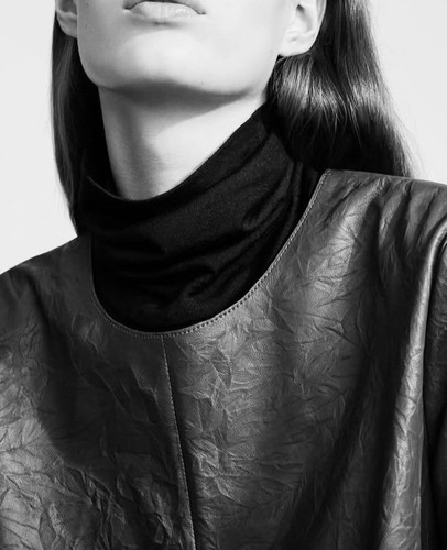 Women cos top grey - top, leather