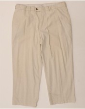 IZOD Mens Straight Suit Trousers W38 L27 White Linen DQ48