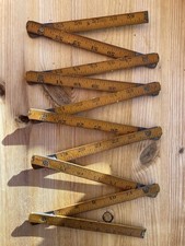 Vintage Folding 5ft Wooden Imperial Ruler