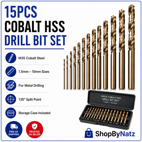 15pcs cobalt hss drill bit - cobalt,