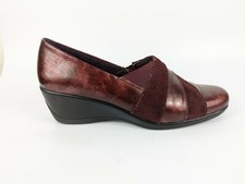 Pitillos Red Leather Wedge Slip On Shoes Uk 5 Eu 38