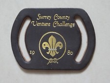 Surrey County Venture Challenge 1980 Scout Woggle/Slide
