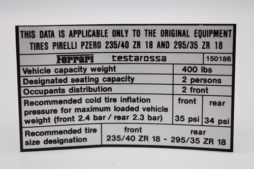 1991 ferrari oem tyre - ferrari,