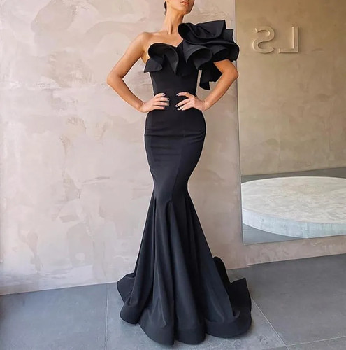 Sexy black ruffles - sexy, prom