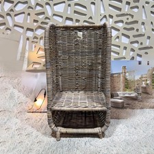 COX AND COX Tall Rattan Log & Kindling Trolley Almost Brand New RRP £250