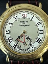 SEIKO 8M25-6000 Dancing Hands Vintage 80's Quartz Alarm Chronograph - Mint Cond