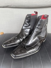 Men’s Jeffrey West Polished Leather Dexter Pointed Chelsea Boots Size 11 UK