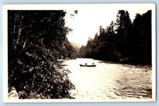 1941 View Of Lake Boating Blue