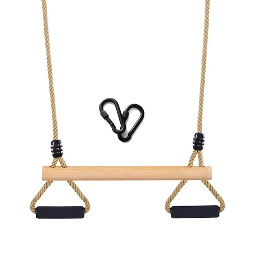 Wooden trapeze swing bar with - wooden,