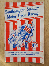 SPEEDWAY PROGRAMME: SOUTHAMPTON SAINTS V. NORWICH 24.7.56