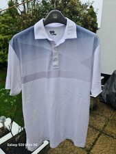 Mens Callaway White With Grey Pattern Golf Polo Shirt Pit To Pit Approx 23...
