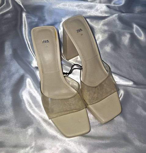 Zara beige clear strap - clear, square