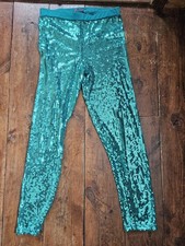 Turquoise Sequin Leggings