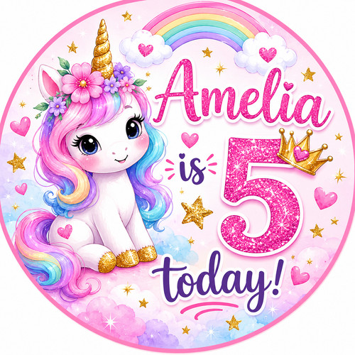 Personalised unicorn birthday - unicorn,