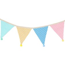 1.5m Pastel Colours Spotted Bunting Indoor / Outdoor