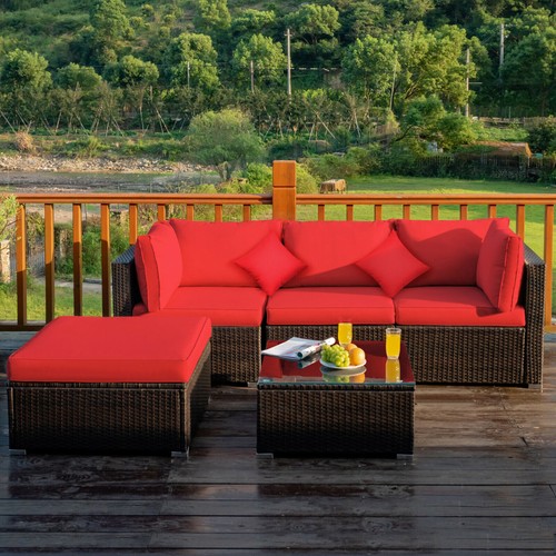 5pcs rattan sectional sofa set - 5pcs,