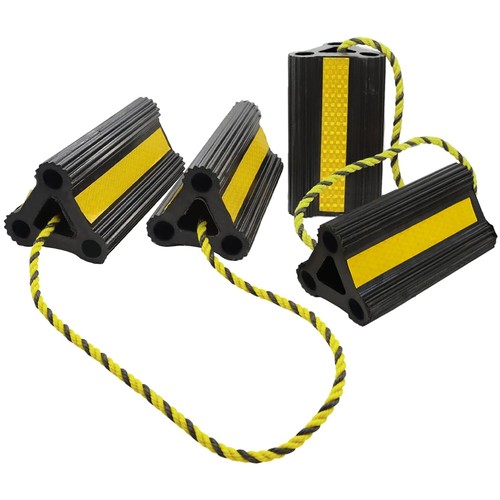 4pack rubber wheel chocks - rubber,