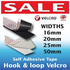 VELCRO® Genuine Brand PS14 SELF ADHESIVE HOOK & LOOP Sticky Back Tape Strips