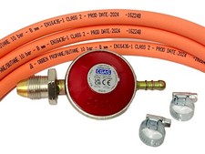 LPG Propane Gas Low Pressure Regulator With 1 Metre 8mm ID Hose Pipe And Clips