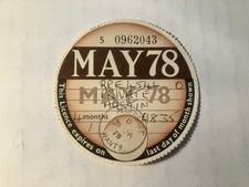 Genuine Original Vintage Tax Disc  MAY 1978