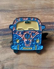Peace Flower Power Hippy Vibes Camper Van Enamel Pin Badge