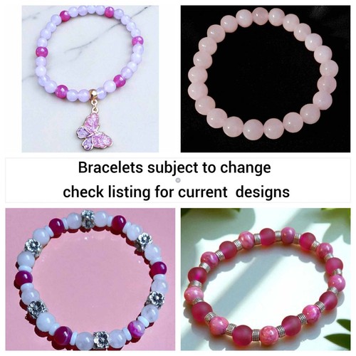 Pink stone beaded bracelets - ,