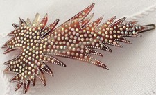 Glamorous antique Edwardian faux tortoiseshell celluloid decorated hair slide