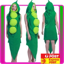Kids Green Pea In a Pod Costume Peas Be With You Vegetable Food Novelty Mascot