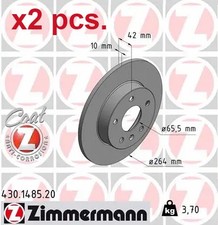 X2 PCS REAR BRAKE DISC ROTOS X2 PCS SET 430.1485.20 ZIMMERMANN I