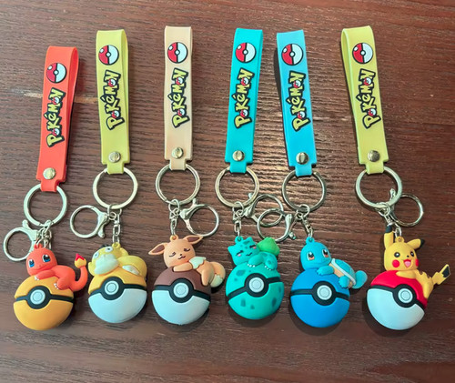 Pokemon pokeball pvc keychain - pokeball,