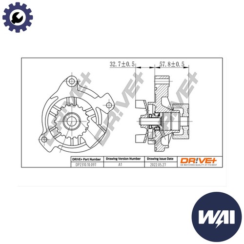Water pump engine cooling - water,