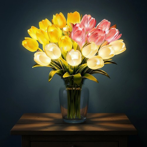 15x led tulip - tulip, night