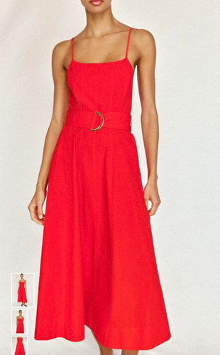 Zara red square neck spaghetti - red,