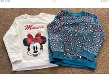 Disney Minnie Mouse  & Minotti Girls  Sweatshirt Tops X 2 Age 4-5 Years