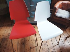 2 x IKEA 1991 Red Vilmar Chairs, Red And White, Scandinavian. V. good condition.