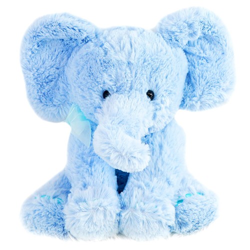Blue plush elephant teddy bear - blue,