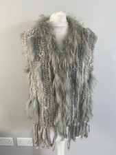 Grey rabbit fur sleeveless